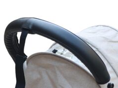 Leather Handle Sleeve Cover Compatible for Babyzen yoyo 2,Stroller Accessories,PU Sleeve Protect Case for YOYO+ Armrest Bumper (No Wrist Strap) (Black)