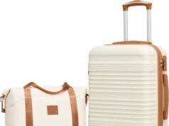 Coolife Luggage Set 3 Piece Luggage Set Carry On Suitcase Hardside Luggage with TSA Lock Spinner Wheels(White, 3 piece set (DB/TB/20))