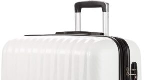 SwissGear 7272 Energie Expandable Hardside Luggage with Spinner Wheels and TSA Lock, White, Checked-Large 27-Inch