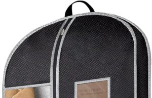 BALEINE Heavy Duty Garment Bag with Shoe Storage Travel Bag for Dresses, Suit, Coats Travel Essential (60″)