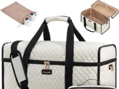 LOVEVOOK Travel Duffle Bag, Weekender Bags For Women, Carry On Duffel Bags For Airplanes, Overnight Bag With Toiletry Bag, Hospital Bag for Labor and Delivery, Yoga Gym Bag with Wet Pocket, 3Pcs Set