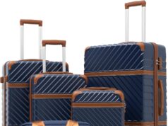 Coolife Luggage Set Suitcase Carry On Luggage PC Hardshell Luggage TSA Lock Spinner Wheels Telescopic Handle