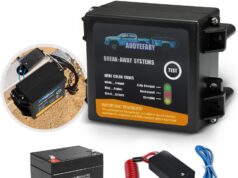 Trailer Brakes Breakaway Kit with Charger, Side Load Break-Away Controller System with Switch and LED Indicator, Built-in 12V 5AH Lead-Acid Battery, Suitable for Trailer Caravans