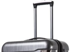 Coolife Luggage Expandable(only 28″) Suitcase PC+ABS Spinner Built-In TSA lock 20in 24in 28in Carry on (Charcoal., M(24in).)