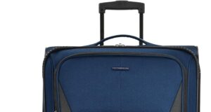 U.S. Traveler Aviron Bay Expandable Softside Luggage with Spinner Wheels, Navy, 30-Inch