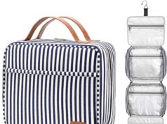 Hanging Travel Toiletry Bag,Large Capacity Cosmetic Travel Toiletry Organizer for Women with 4 Compartments & 1 Sturdy Hook,Perfect for Travel/Daily Use/Christmas