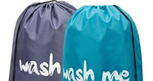 HOMEST 2 Pack XL Wash Me Travel Laundry Bag, Dirty Clothes Organizer, Large Enough to Hold 4 Loads of Laundry, Easy Fit a Laundry Hamper or Basket