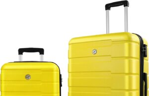 Luggage Sets 2 Piece,Carry on Hard Shell Luggage Set,Lightweight Suitcase with Spinner Wheels,Travel Luggage Sets 2 Piece 20/24,Yellow