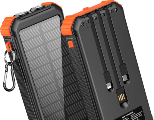 LATIMERIA 45800mAh Solar Charger Power Bank, Portable Phone Charger with USB C in/Output, 5V3.1A QC 3.0 Fast Charging for Cellphone, External Battery Pack Compatible with iPhone Samsung Google etc