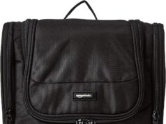 Amazon Basics Hanging, Travel Toiletry Bag Organizer, Shower Dopp Kit, Black