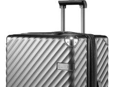 LUGGEX Luggage with Spinner Wheels – Polycarbonate Expandable Hard Shell Suitcase, Checked-Large 28-Inch, Black