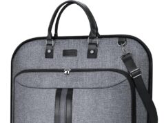 BALEINE Travel Garment Bag, Travel Suit Bag for Men, 42” Waterproof Carry on Garment Bags for Hanging Clothes, Garment Duffel Bag for Travel Business (Grey)