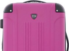 Travelers Club Chicago Hardside Expandable Spinner Luggage, Fuchsia, 20″ Carry-On