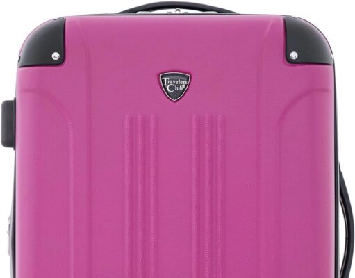 Travelers Club Chicago Hardside Expandable Spinner Luggage, Fuchsia, 20″ Carry-On