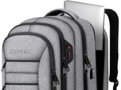 Large Travel Backpack, Mens Laptop Backpack, Big Backpack 17 inch, Large Capacity Computer Backpack for Women, Travel Backpack Carry On Flight Approved, College School Business Work Backpacks, Grey