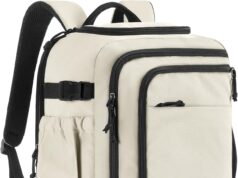 LIGHT FLIGHT Travel Backpack, TSA Friendly Flight Approved Carry on Backpack Water-resistant Lightweight Business Large Weekender Bag Casual Daypack 17.3″ Laptop Backpack for Men Women,Beige