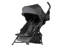 Summer by Ingenuity 3D Mini Convenience Stroller – Lightweight Stroller with Compact Fold, Multi-Position Recline, Canopy with Pop Out Sun Visor and More – Umbrella Stroller for Travel and More, Gray