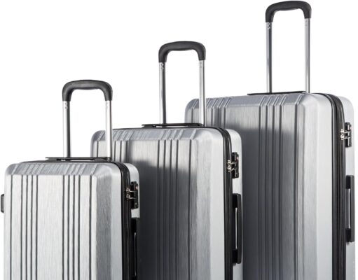 Coolife Luggage Expandable Suitcase PC+ABS 3 Piece Set with TSA Lock Spinner 20in24in28in