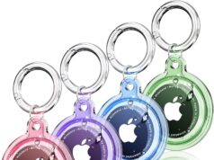 4 Pack Airtag Holder, Waterproof 4 Pack Apple Airtag Case with Airtag Keychain, Air tag Holder Shockproof & Scratchproof for for Pet Tracking, Bags, Keys, Luggage – 4 Colors + 2 Color