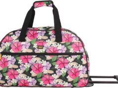 LUCAS Designer Carry On Luggage Collection – Lightweight Pattern 22 Inch Duffel Bag- Weekender Overnight (Tropic, 22in)