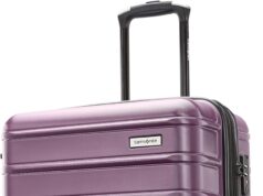 Samsonite Omni 2 Hardside Expandable Luggage with Spinners, Purple, Checked-Medium 24-Inch