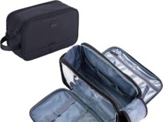 ZEEMO Toiletry Bag for Men, Extra Large Water-resistant Dopp Kit with Double Side Full Open Design, Shaving Bag for Toiletries and Shaving Accessories for Long Travel, Black