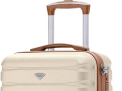 Carry On Suitcase 18x14x8 Hardside Built In TSA Lock & USB Port Lightweight Luggage Silent Double Spinner Wheels Maximum Underseat Carry-On Bag For American & United Approved Airlines