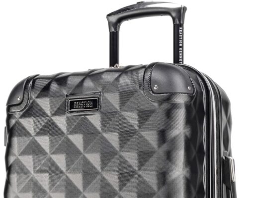 Kenneth Cole REACTION Diamond Tower Collection Lightweight Hardside Expandable 8-Wheel Spinner Travel Luggage, Black, 20-Inch Carry On