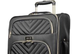 Kenneth Cole REACTION Chelsea Chevron Quilted Luggage, Black, 20-Inch Carry On