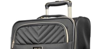 Kenneth Cole REACTION Chelsea Chevron Quilted Luggage, Black, 20-Inch Carry On