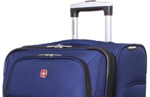 SwissGear Sion Softside Expandable Luggage, Blue, Checked-Medium 25-Inch