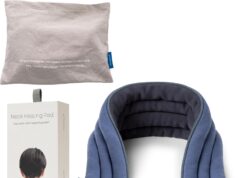 Ostrichpillow Neck Wrap Microwavable Heating Pad for Neck and Shoulder – Relaxation & Pain Relief, Extra-Long Design, Natural Clay Fill, Ergonomic Pressure, Protective Bag