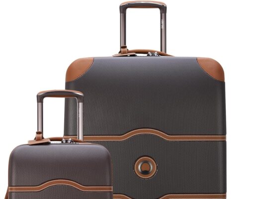 DELSEY PARIS Chatelet Air 2.0 Hardside Luggage with Spinner Wheels, Chocolate Brown, 3 Piece Set (19/28/Crossbody)