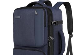 Vancropak Carry on Backpack, Airline Approved 45L Travel Backpack with 3 Packing Cubes for Men Women, Water Resistant Expandable Weekender Luggage Daypack Suitcase Duffel Bag, Gifts for Traveler, Blue