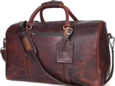 Leather Travel Duffel Bag | Gym Sports Bag Airplane Luggage Carry-On Bag | Gift for Father’s Day by Aaron Leather Goods