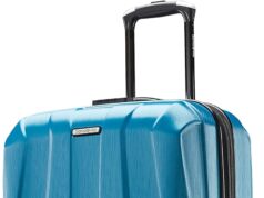 Samsonite Centric 2 Hardside Expandable Luggage with Spinners, Caribbean Blue, Checked-Medium 24-Inch