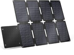 GRECELL 80W Foldable Solar Panel, Portable Solar Charger with USB-A and USB-C QC3.0 (18W) IP67 Waterproof Outdoor Cell Phone Solar Charger for Power Banks Tablets Small Power Station