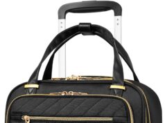 LUGGEX Underseat Carry On Luggage with Wheels – Stylish Lightweight Under Seat Luggage – Soft Sided Personal Item Suitcase for Short Trip (Black, 16 Inch)