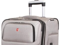 SwissGear Sion Softside Expandable Luggage, Pewter, Checked-Medium 25-Inch