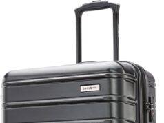 Samsonite Omni 2 Hardside Expandable Luggage with Spinners, Midnight Black, Checked-Medium 24-Inch
