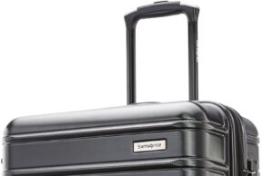Samsonite Omni 2 Hardside Expandable Luggage with Spinners, Midnight Black, Checked-Medium 24-Inch