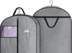 MISSLO 43″ Heavy Duty Hanging Garment Bags for Travel Suit Bag for Men Waterproof Oxford Fabric Suit Cover for Traveling Monogrammed Closet Clothes Storage