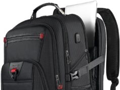 Z-MGKISS Extra Large Travel Backpack, TSA Backpack 17.3 Inch, 50L Anti Theft 17 Inch Big Business Laptop Backpack for Men & Women, Water Resistant College Rucksack Bag with USB Port, Black