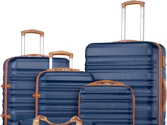 LONG VACATION Luggage Set 6 Piece Luggage ABS hardshell TSA Lock Spinner Wheels Luggage Carry on Suitcase (NAVY, 6 piece set)