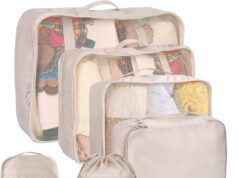 8 Set Packing Cubes for Suitcases, kingdalux Travel Luggage Packing Organizers with Laundry Bag, Compression Storage Shoe Bag, Clothing Underwear Bag, for Man & Women