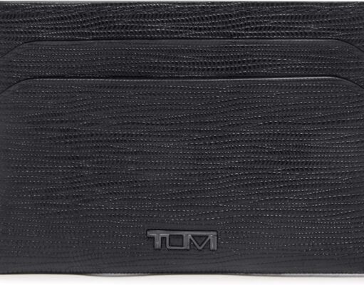 TUMI – Nassau Slim Card Case – Slim Wallet Card Holder for Men & Women – Thin Wallet – Soft Nappa Leather Material – Embossed Black
