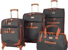 Steve Madden Designer-Gepckkollektion 4-teiliges Softside-Koffer-Set Reise-Set enthlt eine Tragetasche, 50,8 cm Handgepck, 61 cm und 71,1 cm Karierte Koffer