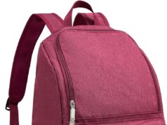 OMOUBOI 14 inch Travel Laptop Backpack for Women Men Teen 20L Weekender Casual Daypacks Airline Approved Lightweight College School Bookbag Wine Red