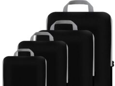 4 Set Compression Packing Cubes Travel – Travel Accessories Expandable Packing Organizers for Carry On – Essentials Luggage Travel Bags