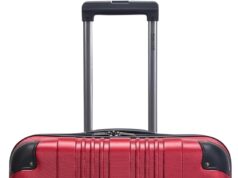 Kenneth Cole REACTION Out of Bounds Lightweight Hardshell 4-Wheel Spinner Luggage, Scarlet Red, 28-Inch Checked